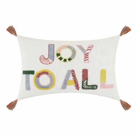 PUESTA EN ESCENA 14 x 20 in. Joy to All Embroidered Polyester Filler Pillow PU3691261